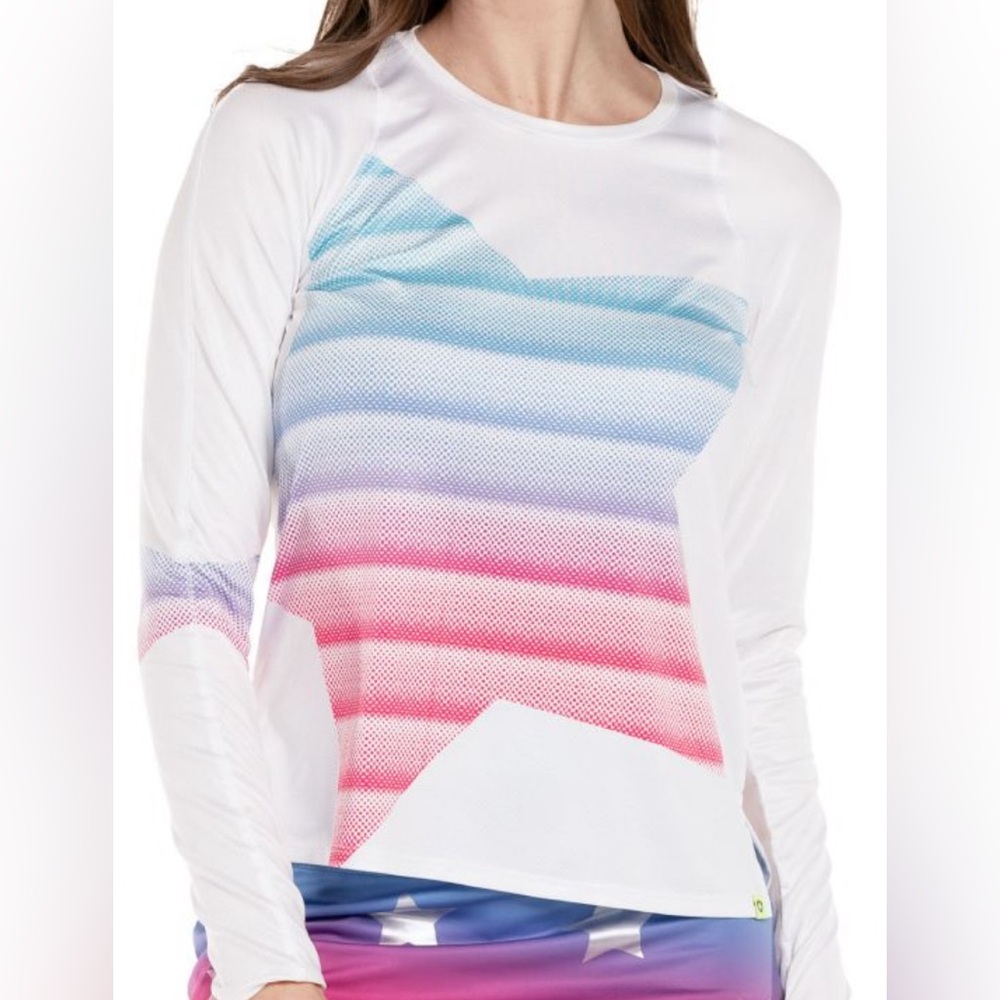 Lucky in Love Women's Star Bright Long Sleeve Top size XS